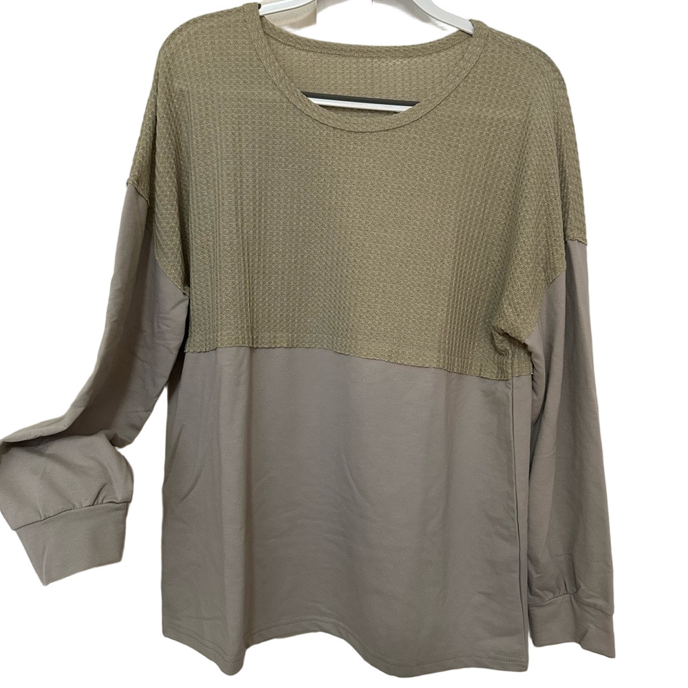 Loveliness Boutique Two-Tone Long Sleeve Top